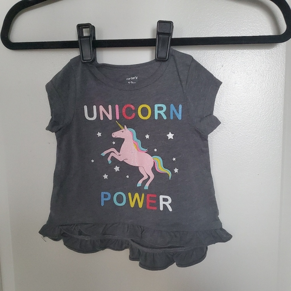 Carters Grey Tshirt with Ruffle
